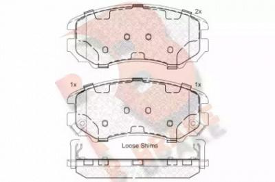 R BRAKE rb1644 -  Комплект тормозных колодок, дисковый тормоз